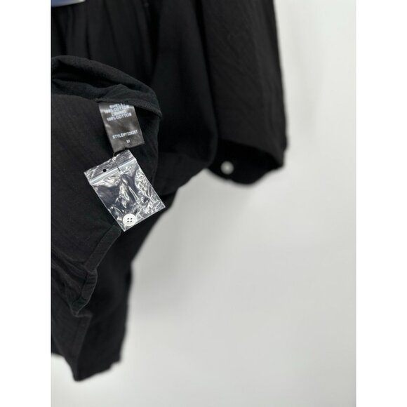 Pomander Place by Tuckernuck Black Gauze Millie Dress sz M Mini Length Swing - Picture 8 of 10